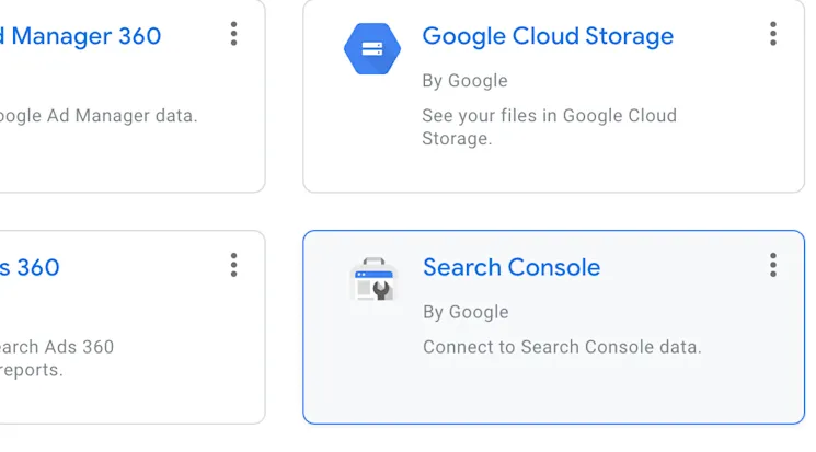 Search Console connector in Data Studio