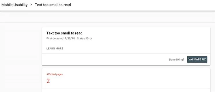 Validate mobile usability fix