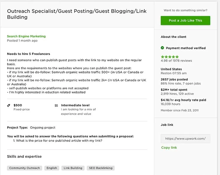 Clear job description