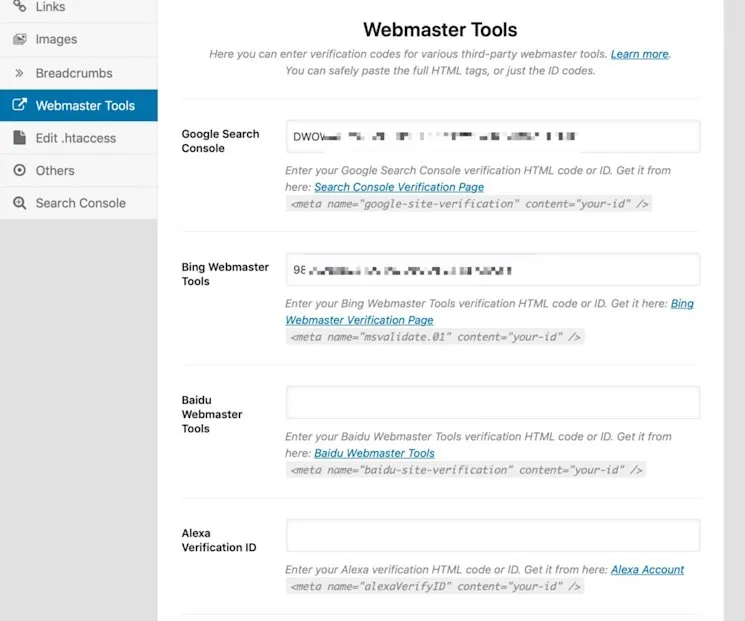 Search engine verification