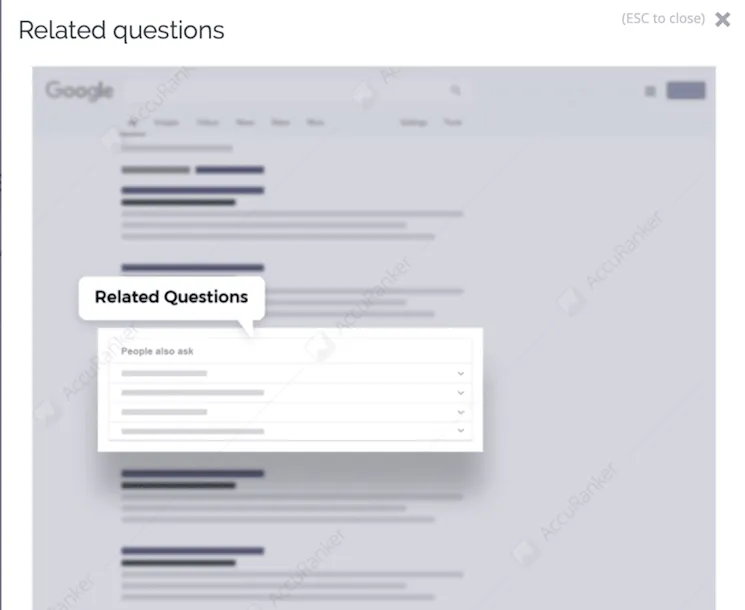 SERP feature preview